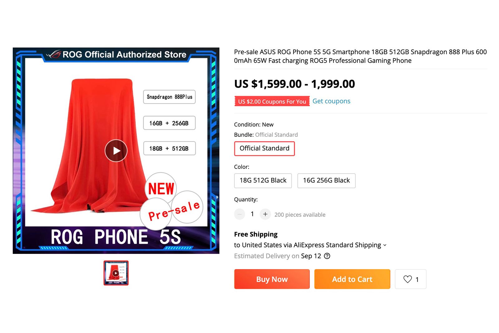 Asus ROG Phone 5S surfaces in Chinese retail listing: Is a launch imminent? photo 1