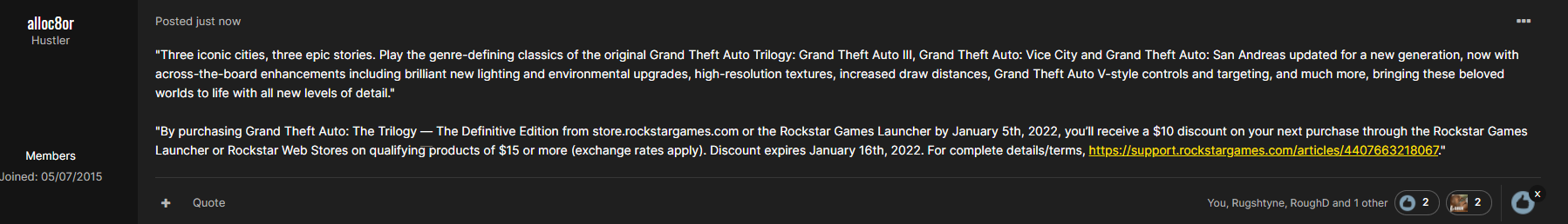 GTA Trilogy Definitive Edition enhancements listed on support page photo 2