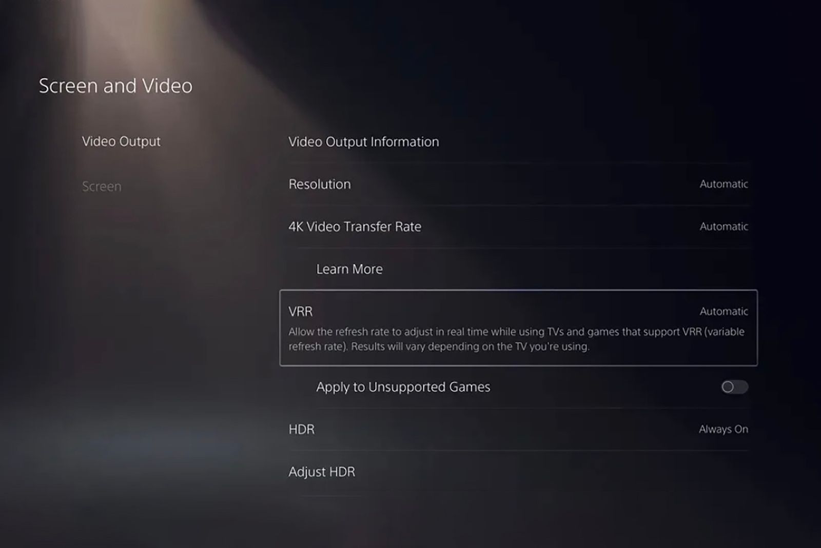 How to find VRR in PS5's settings, which games support it, and why it matters photo 1