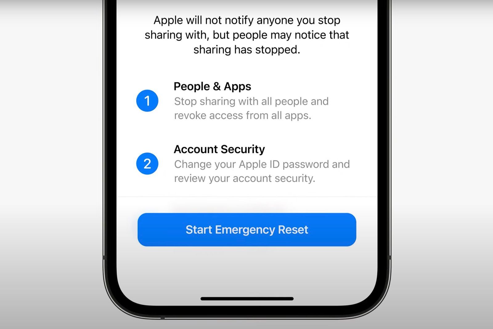 What is Apple Safety Check and what does an Emergency Reset do? photo 3