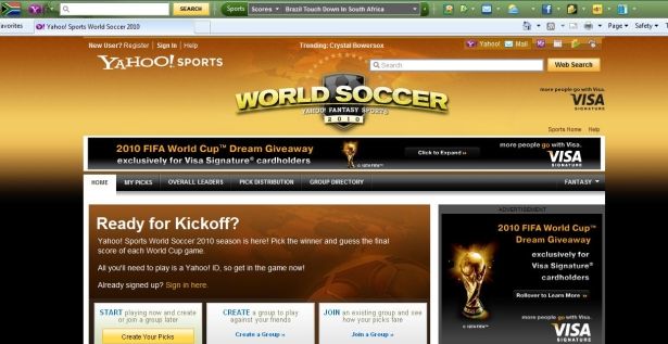 yahoo gets in world cup mood with themed toolbar image 1