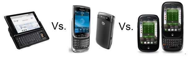 blackberry torch vs motorola milestone vs palm pre plus image 1