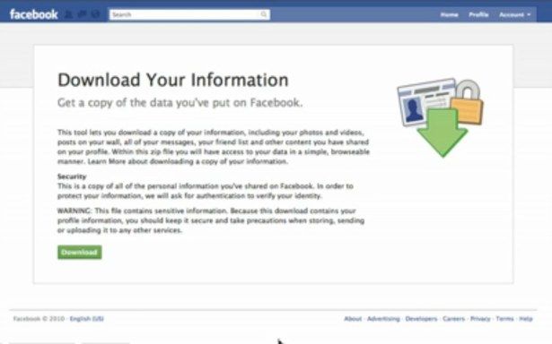 facebook to let you download your facebook data image 1