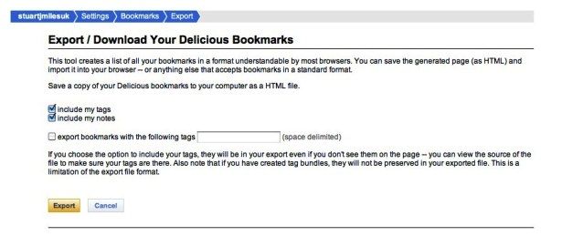delicious is closing so how do you export your bookmarks  image 1