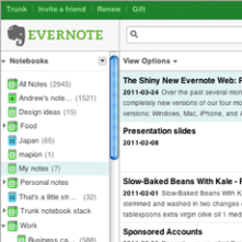 evernote web app undergoes spring clean image 1