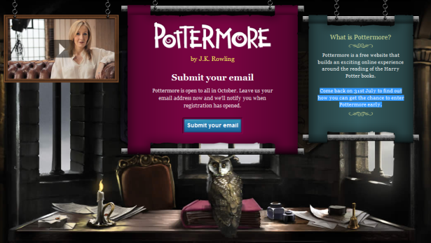 pottermore officially announced by jk rowling video  image 1