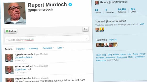 rupert murdoch joins twitter following tumultuous 2011 image 1