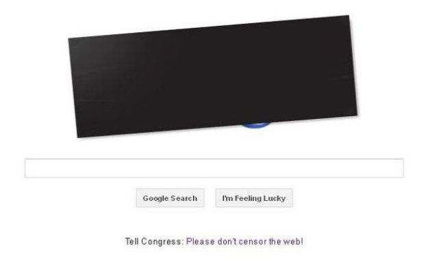 google wikipedia and others go dark against sopa image 1