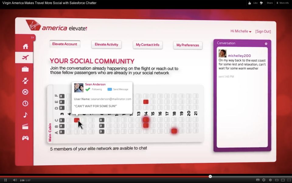 virgin america to introduce new intelligent social personalised in flight entertainment system image 1