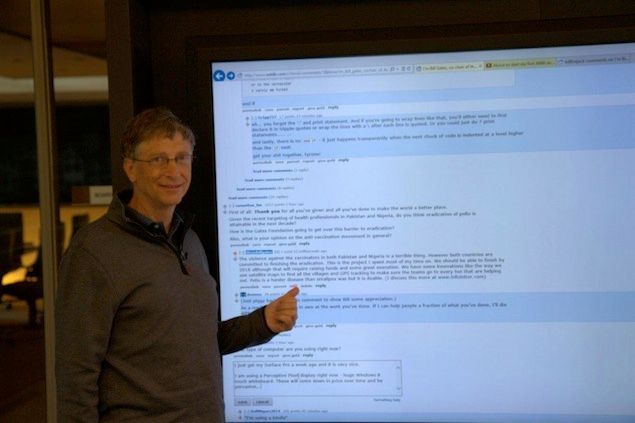 bill gates hosts reddit ama talks windows 8 philanthropy and the 80 inch tablet he uses  image 1