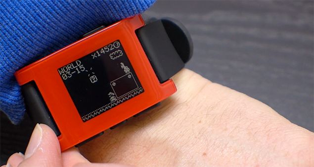 pebble smartwatch gets mario inspired makeover image 1
