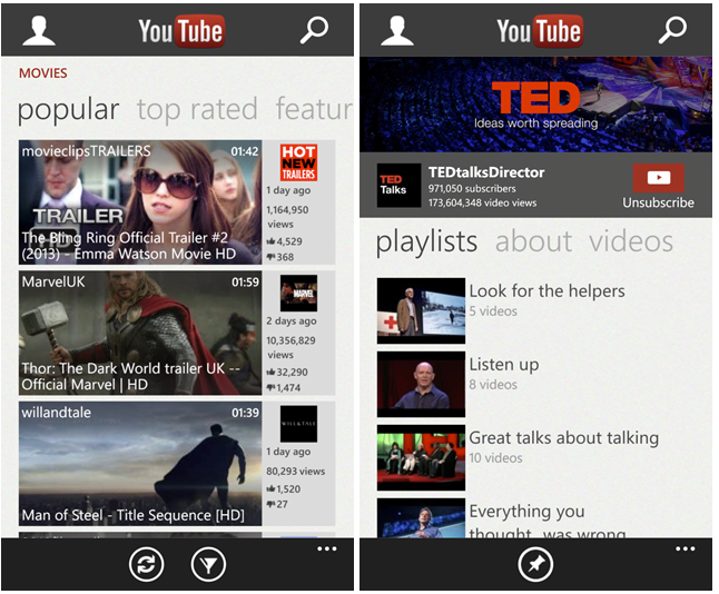 google wants microsoft to remove its redesigned youtube app for wp8 image 1