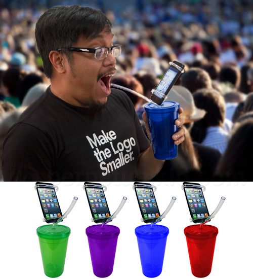 cell phone holder party cup lets the socially inept multitask image 1