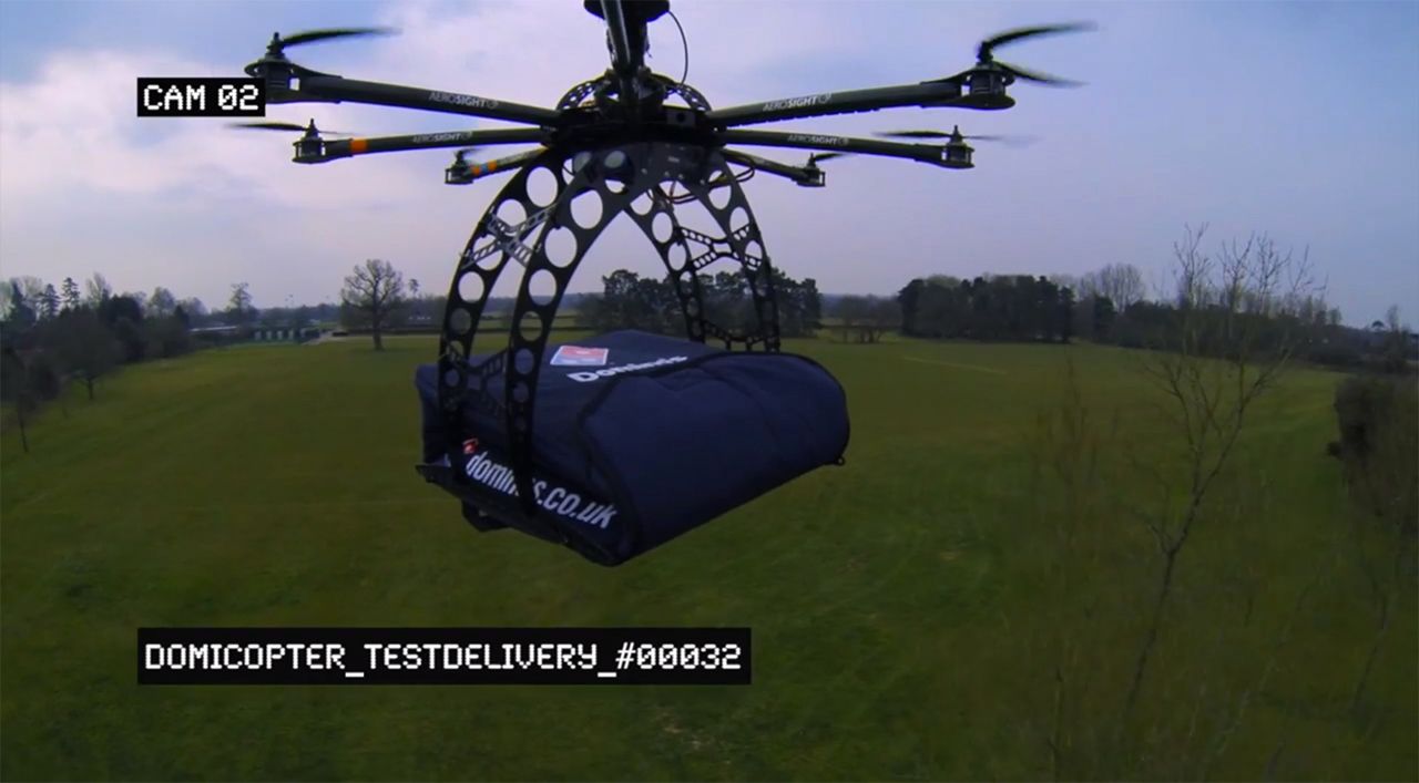 domino s to deliver pizza by remote control helicopter image 1