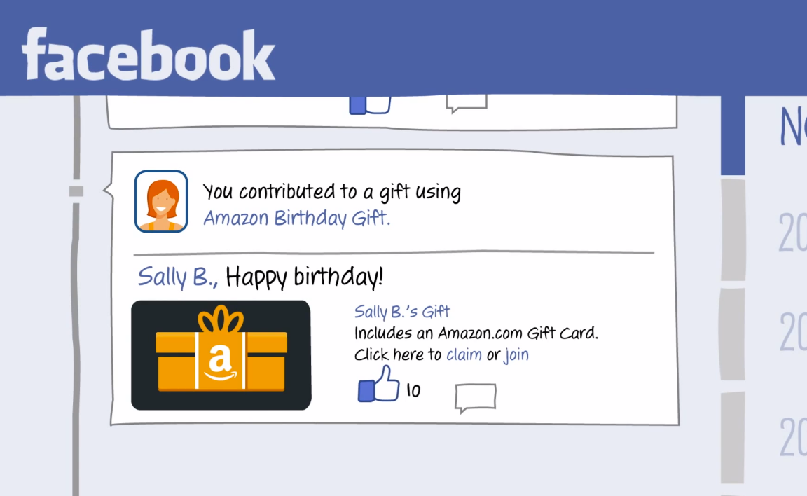 amazon introduces social birthday gift cards lets facebook friends contribute money image 1