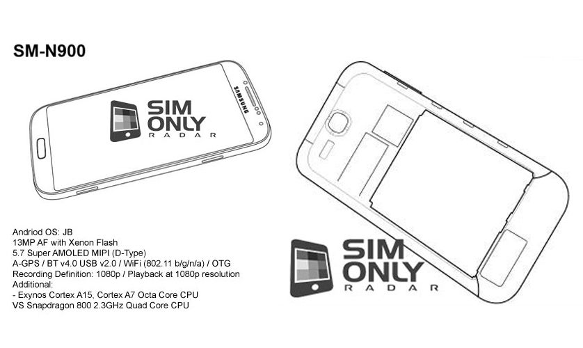 samsung galaxy note 3 appears in alleged schematics specifications reportedly revealed image 1