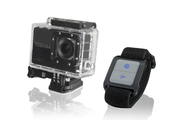 toshiba camileo x sports action cam apes gopro design offers wrist mounted control image 1