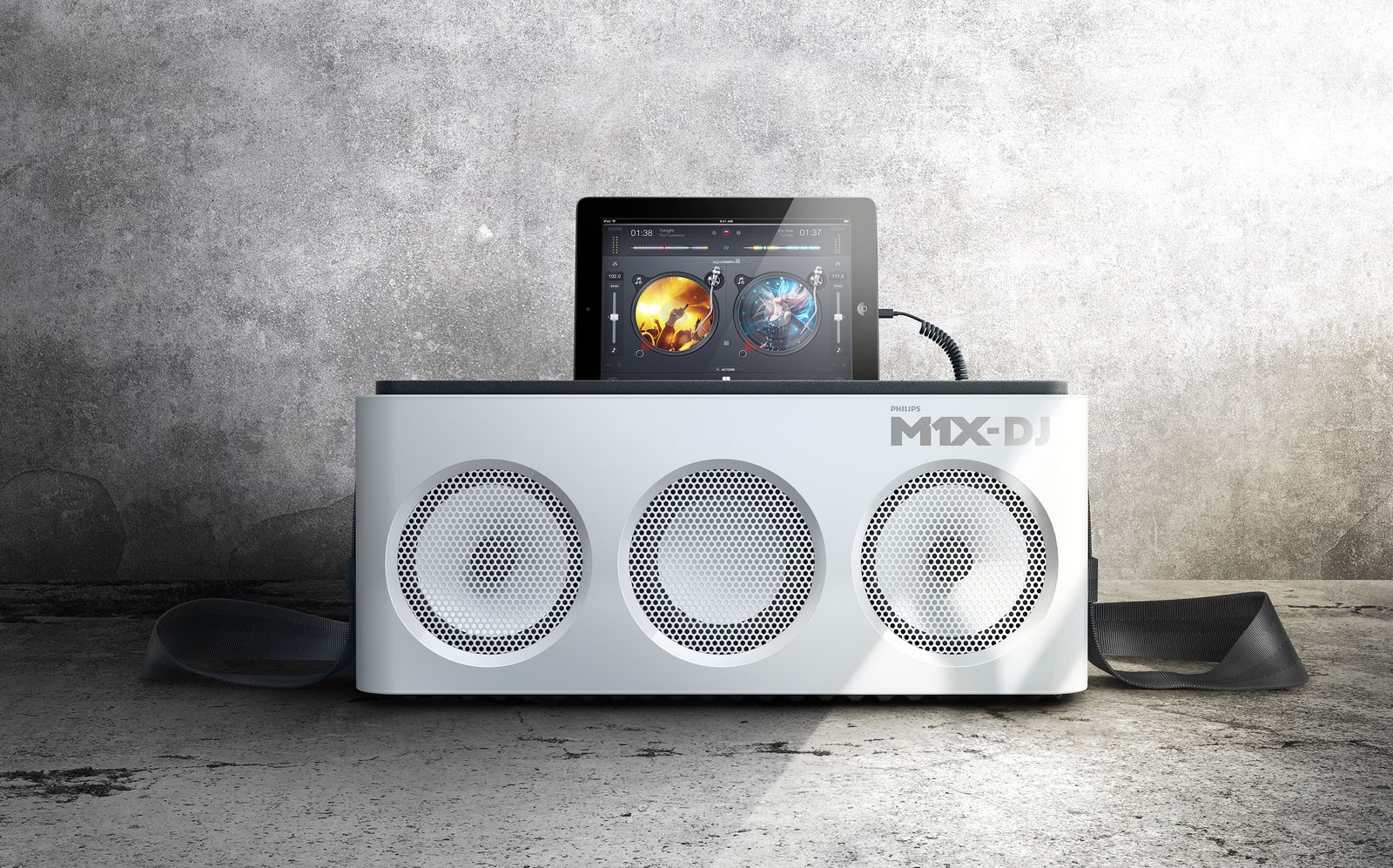 philips m1x dj sound system rocks on to the scene ipad dock and mixing decks in one image 1