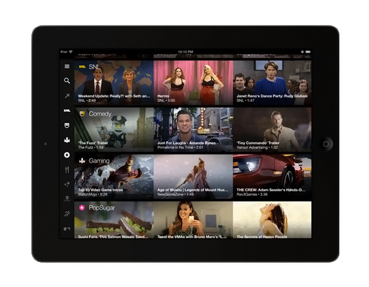 yahoo screen for ios launches streams viacom video like comedy central snl image 1