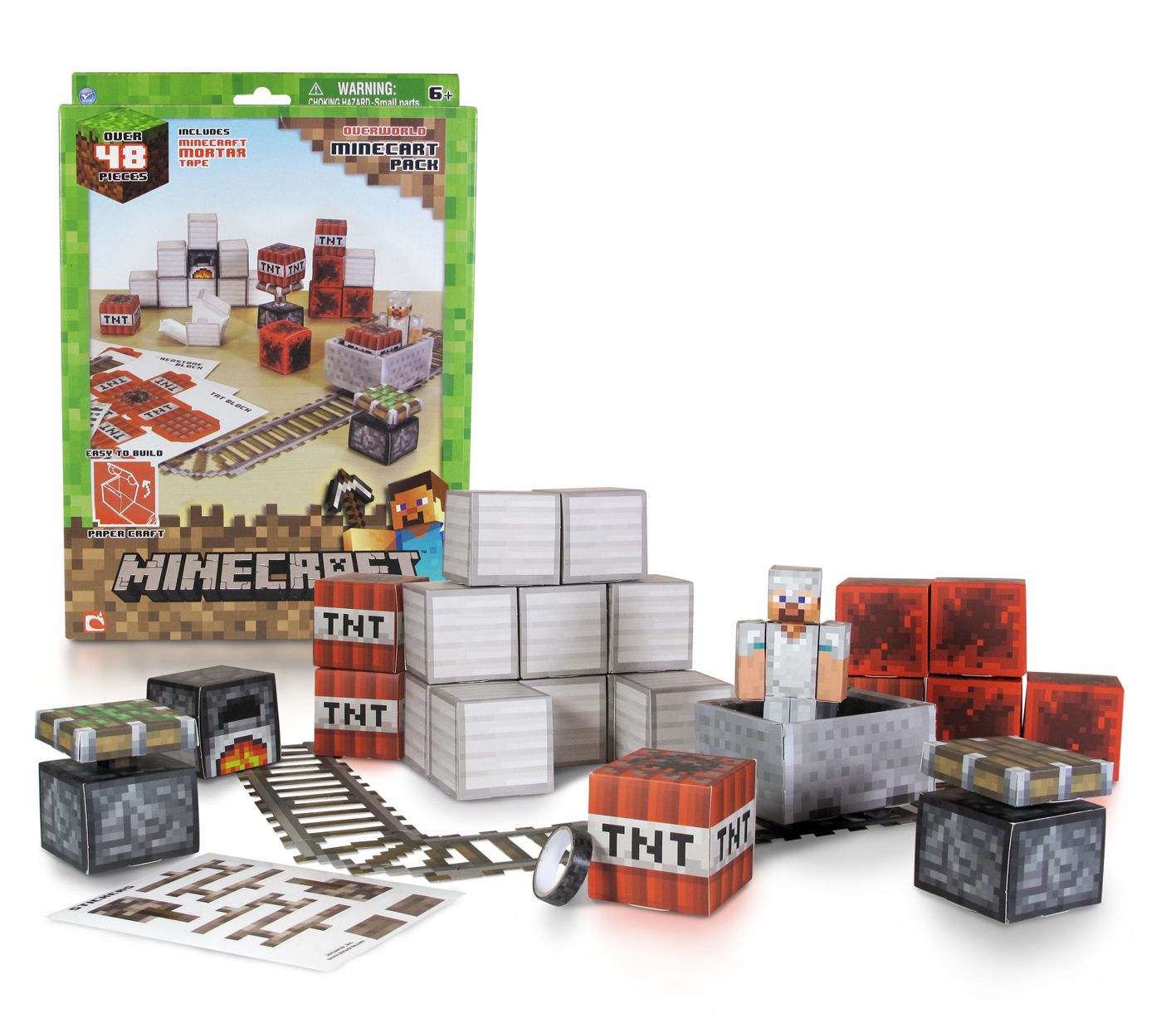 minecraft toy collection pictured action figures plush toys and paper craft projects on the way image 1