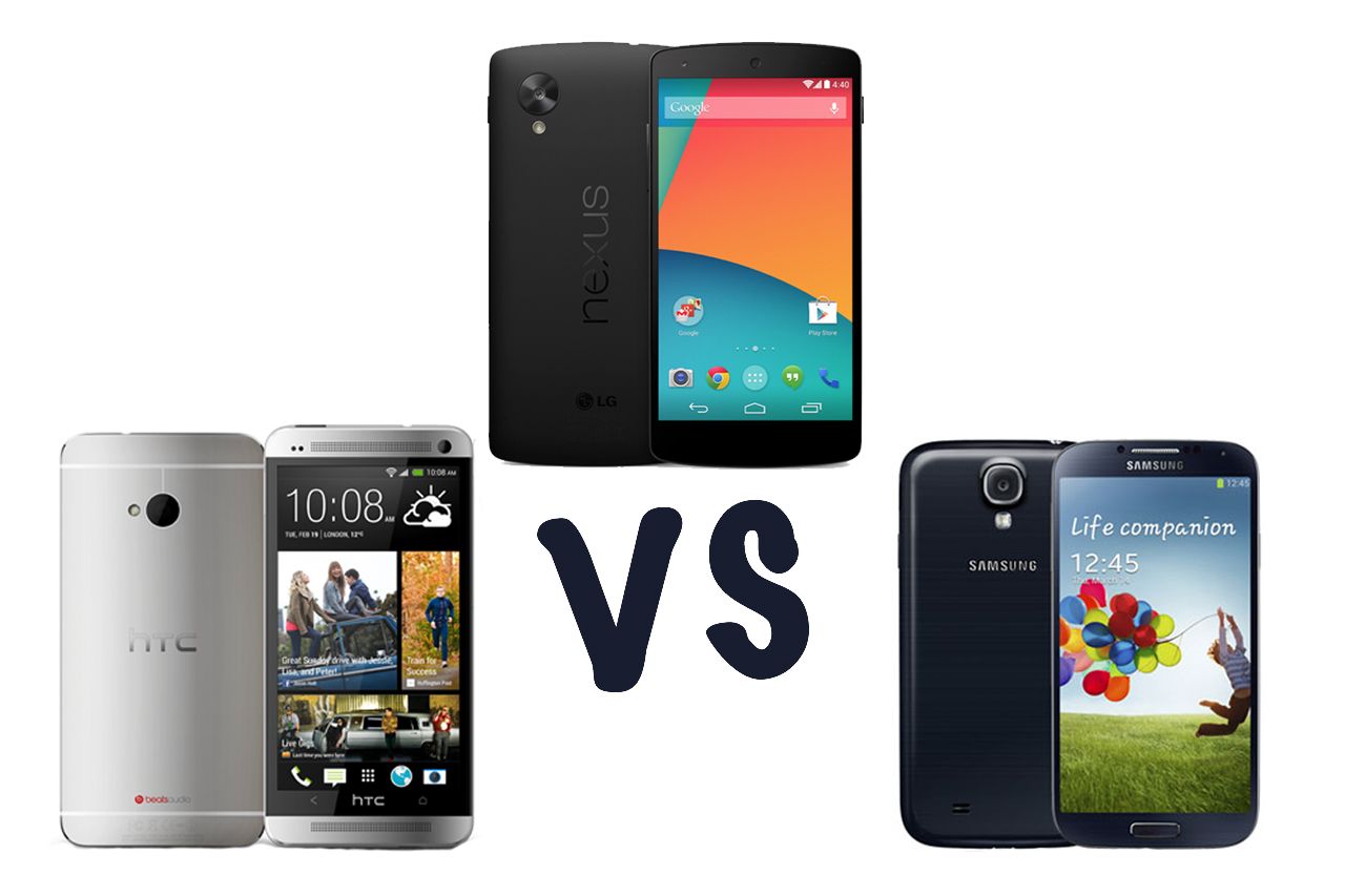 google nexus 5 vs htc one vs samsung galaxy s4 what s the difference  image 1