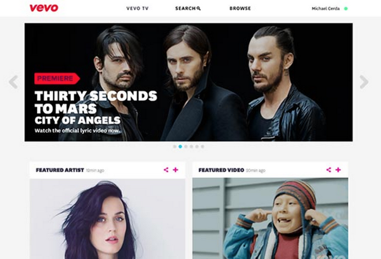 vevo s been rebuilt major redesign launched for web and mobile web image 1