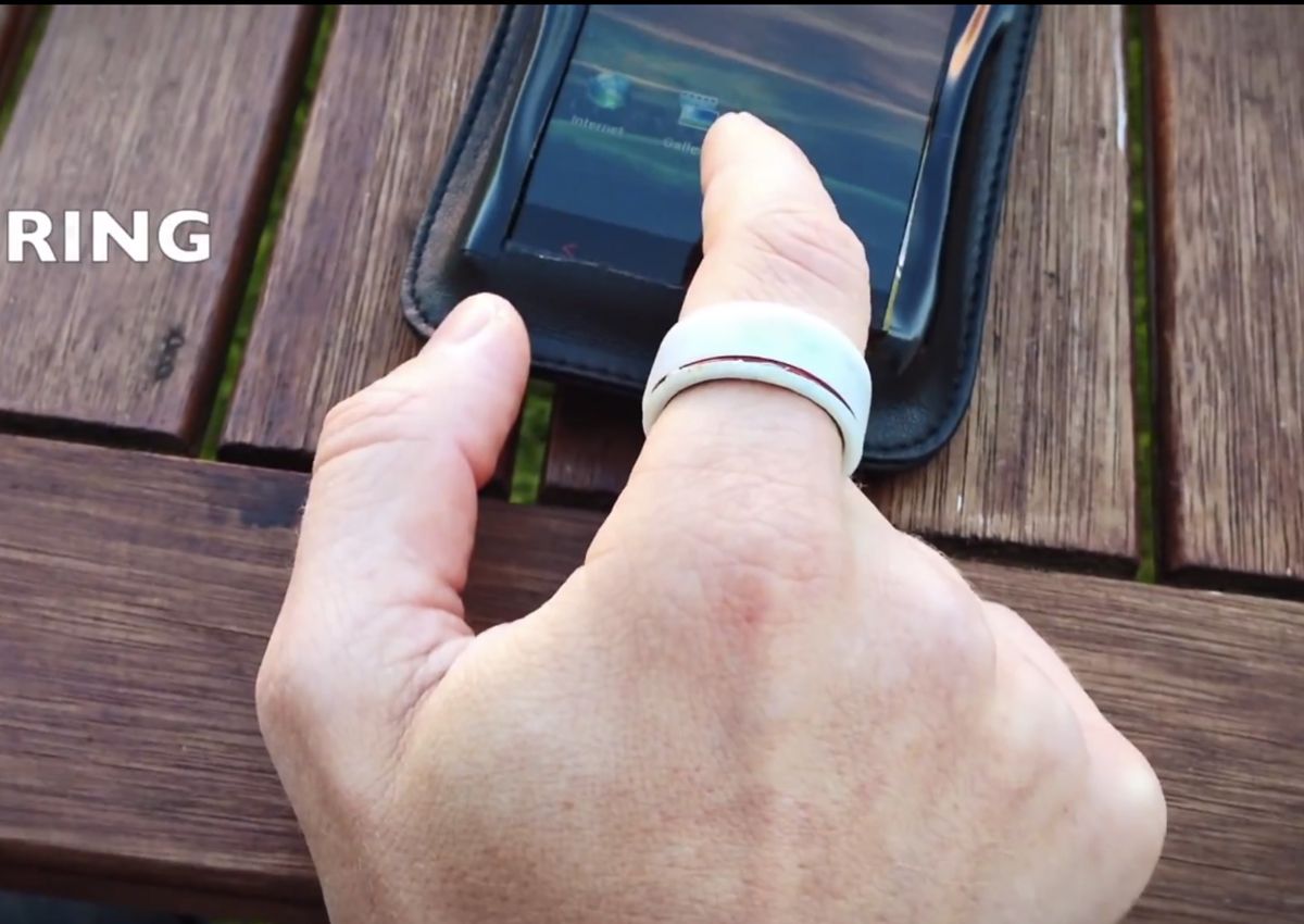 intouch lets you transfer files from any touchscreen using a smart ring fingernail or bracelet image 1