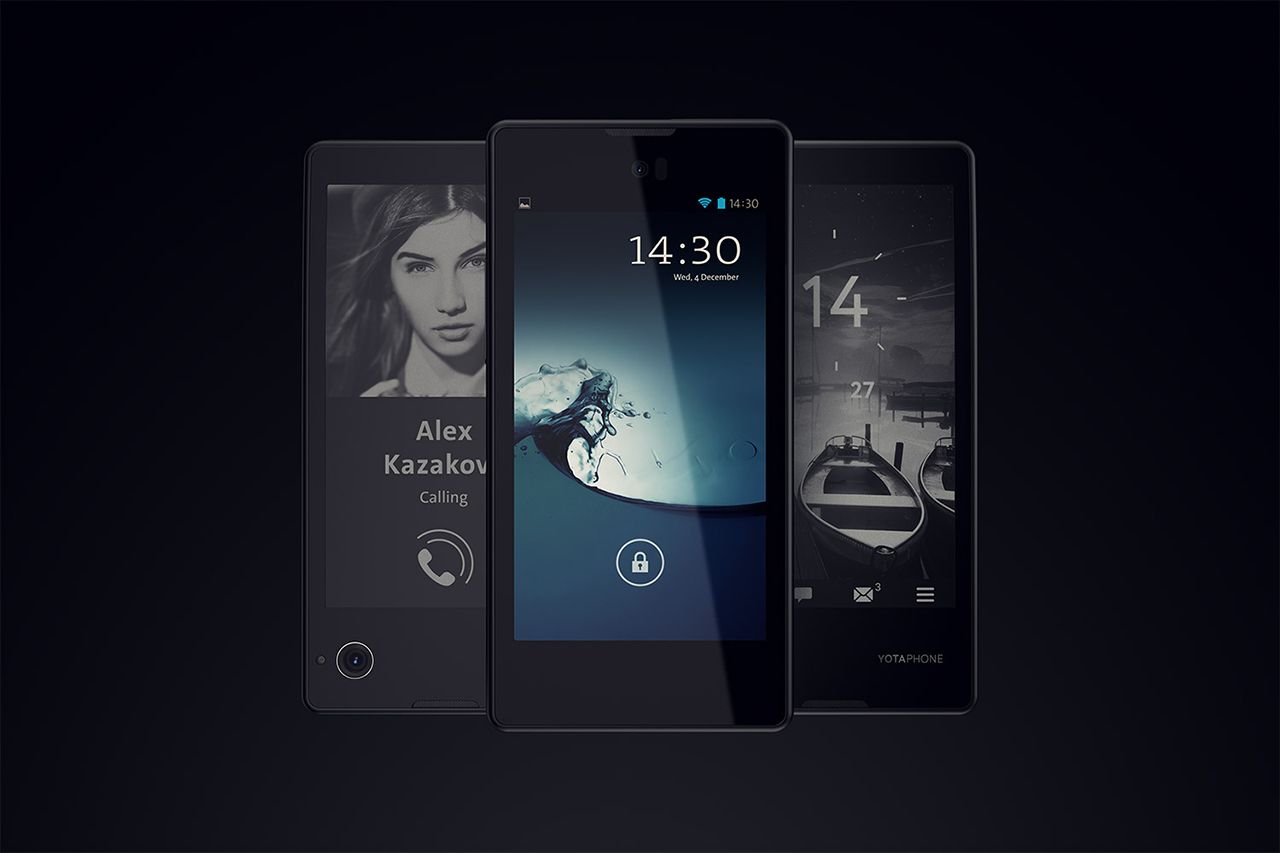 yotaphone dual screen smartphone now on sale lcd and e ink displays front and back image 1