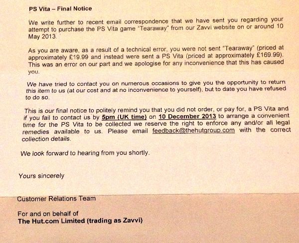 zavvi accidentally sent out free ps vitas it now wants back customers aren’t complying image 2