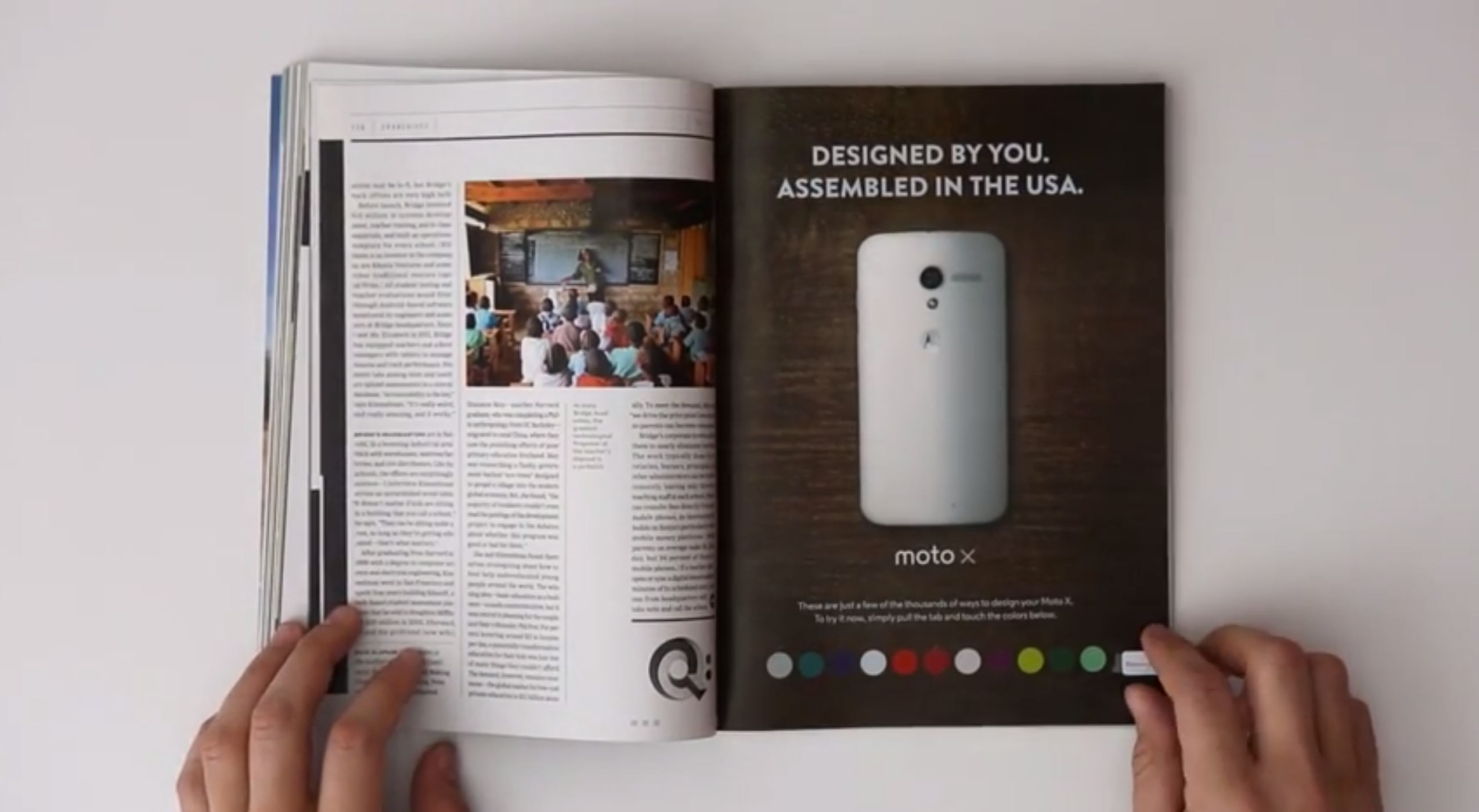 moto maker goes offline check out moto x s interactive print ad in wired image 1