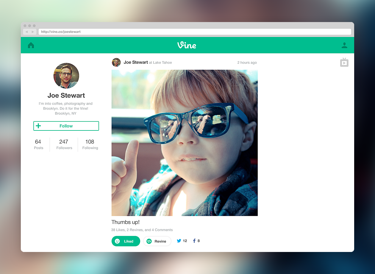 vine s website and profiles are now live with new full screen tv mode image 1