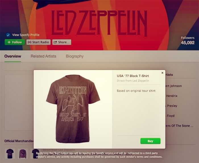 spotify now lets artists list and sell merchandise and it won t take fees or commission image 1