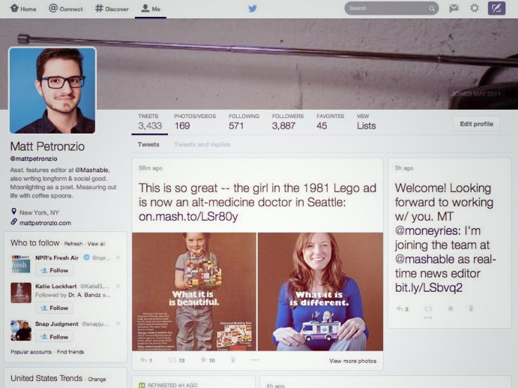twitter s website tests new redesign with pinterest like timeline image 1
