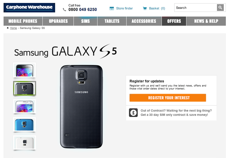 samsung galaxy s5 pre registration already topped galaxy s4 figures says carphone warehouse image 1