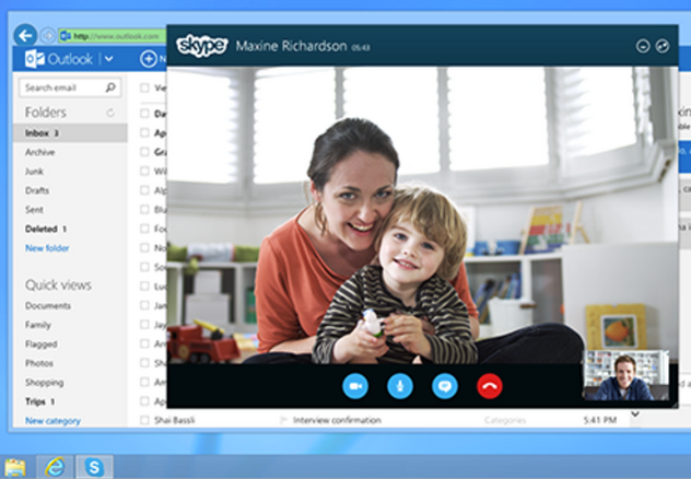 go from an outlook email straight to skype with the new update image 1