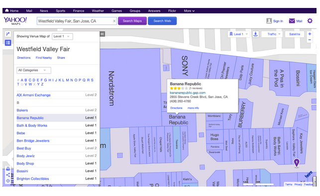 yahoo maps adds over 75 000 indoor venue maps from nokia here image 1