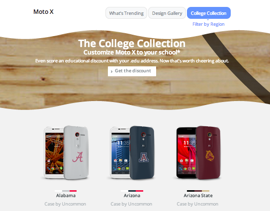 motorola moto maker adds moto x college colours and lowers price during march madness in us image 1