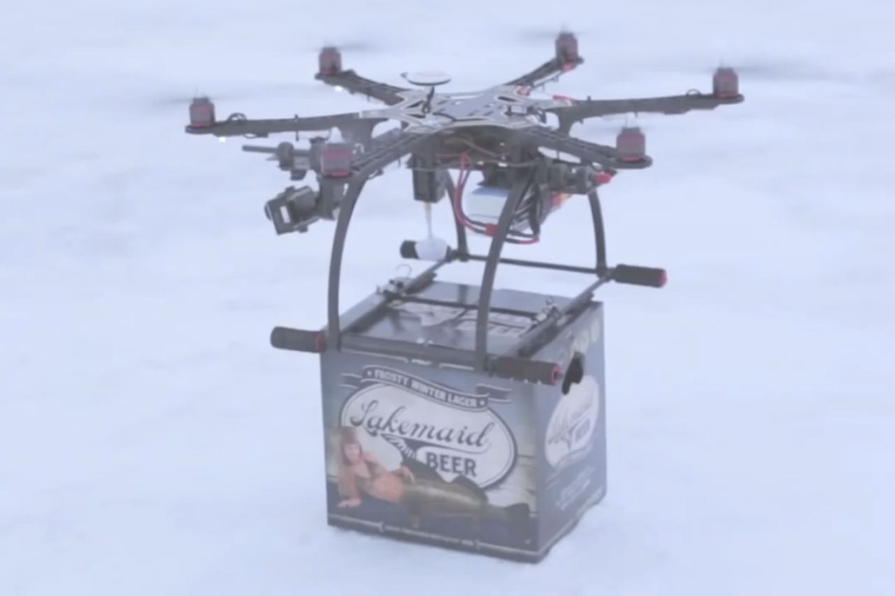 beer delivered to the door by a drone hexacopter yes please image 1