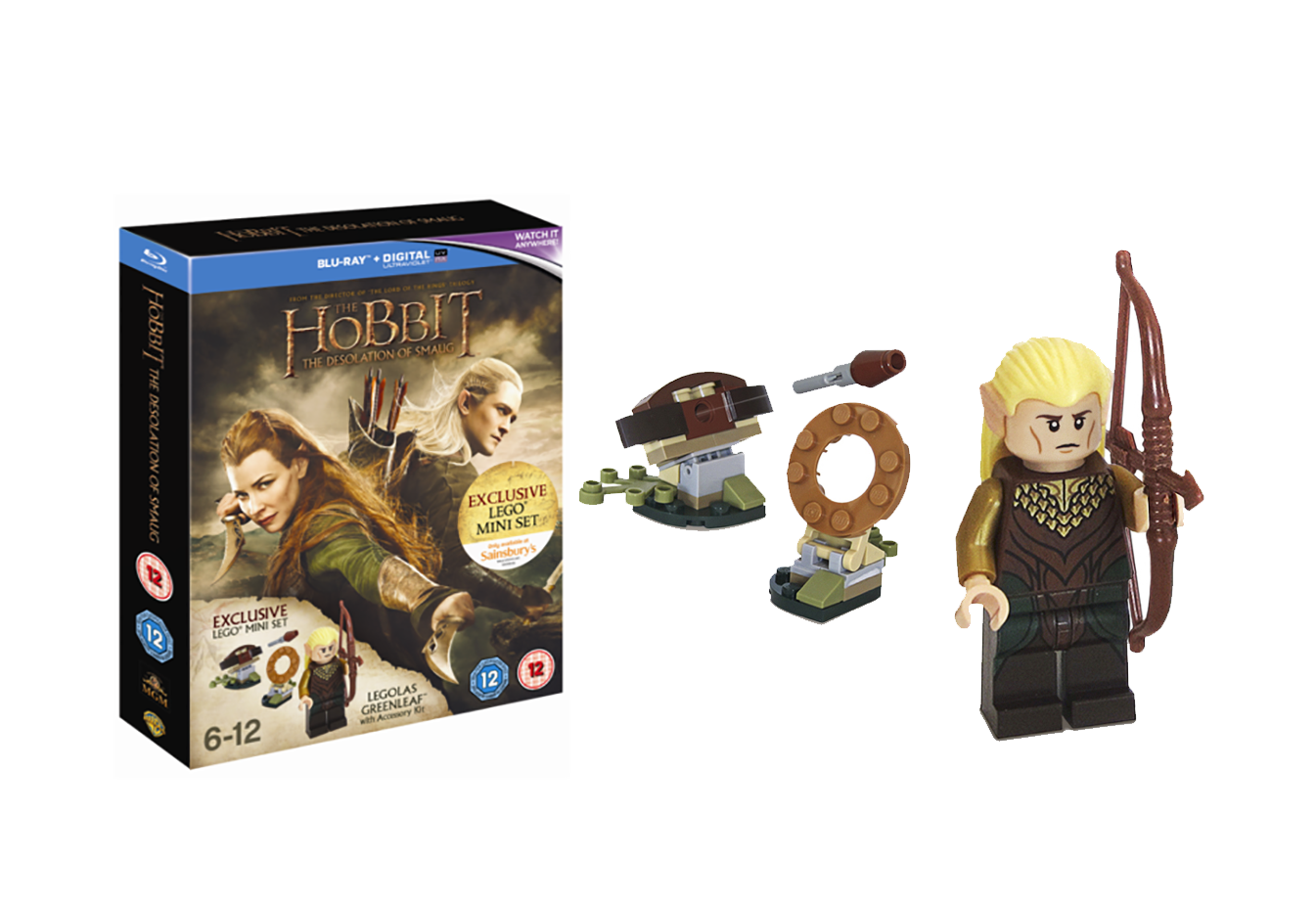 hobbit desolation of smaug blu ray set comes with free hobbit lego image 1