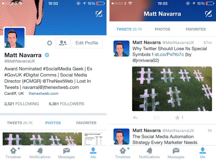 twitter s ios app tests new design and it s similar to the profile changes tested for web image 1