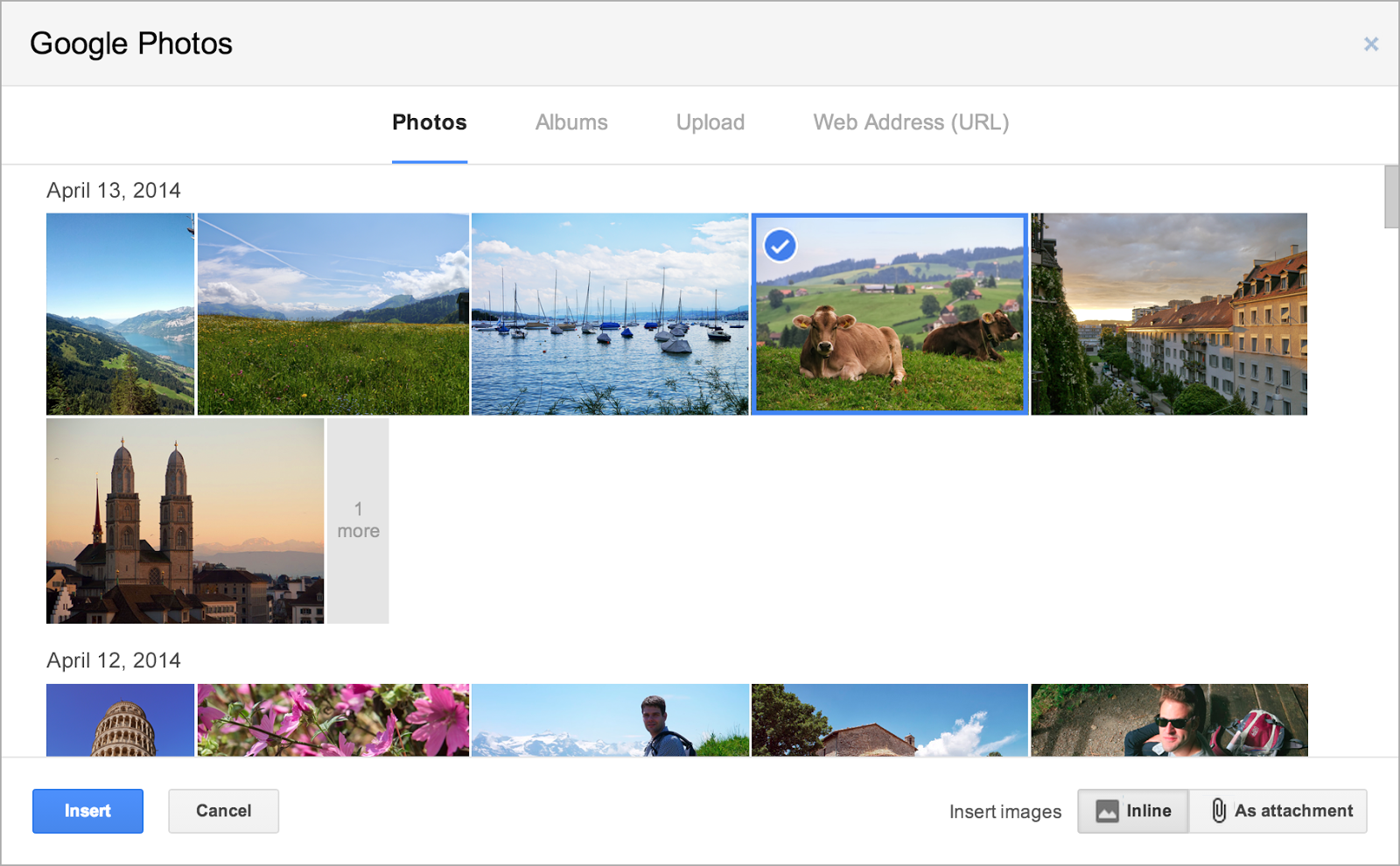 you can now insert google photos into gmail messages and re size them inline image 1
