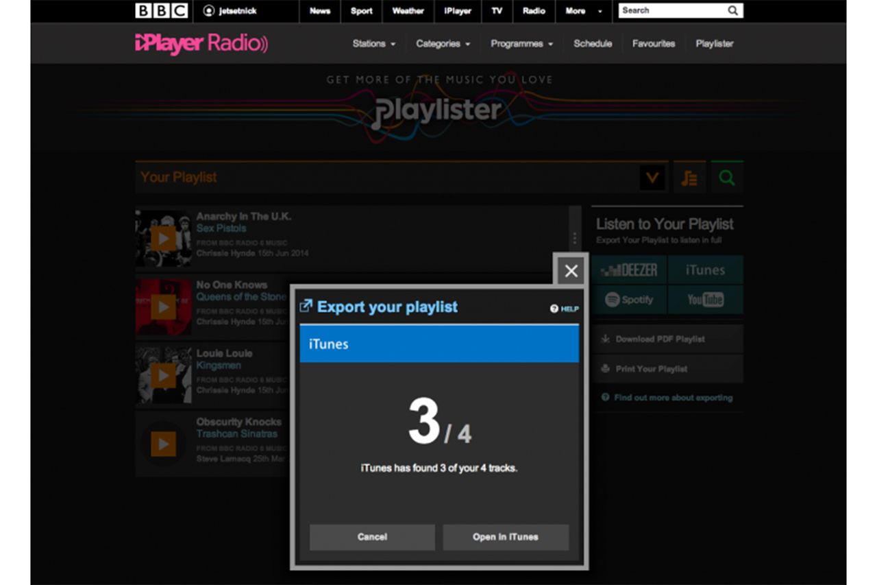 bbc playlister now allows listeners to export tracks to itunes image 1