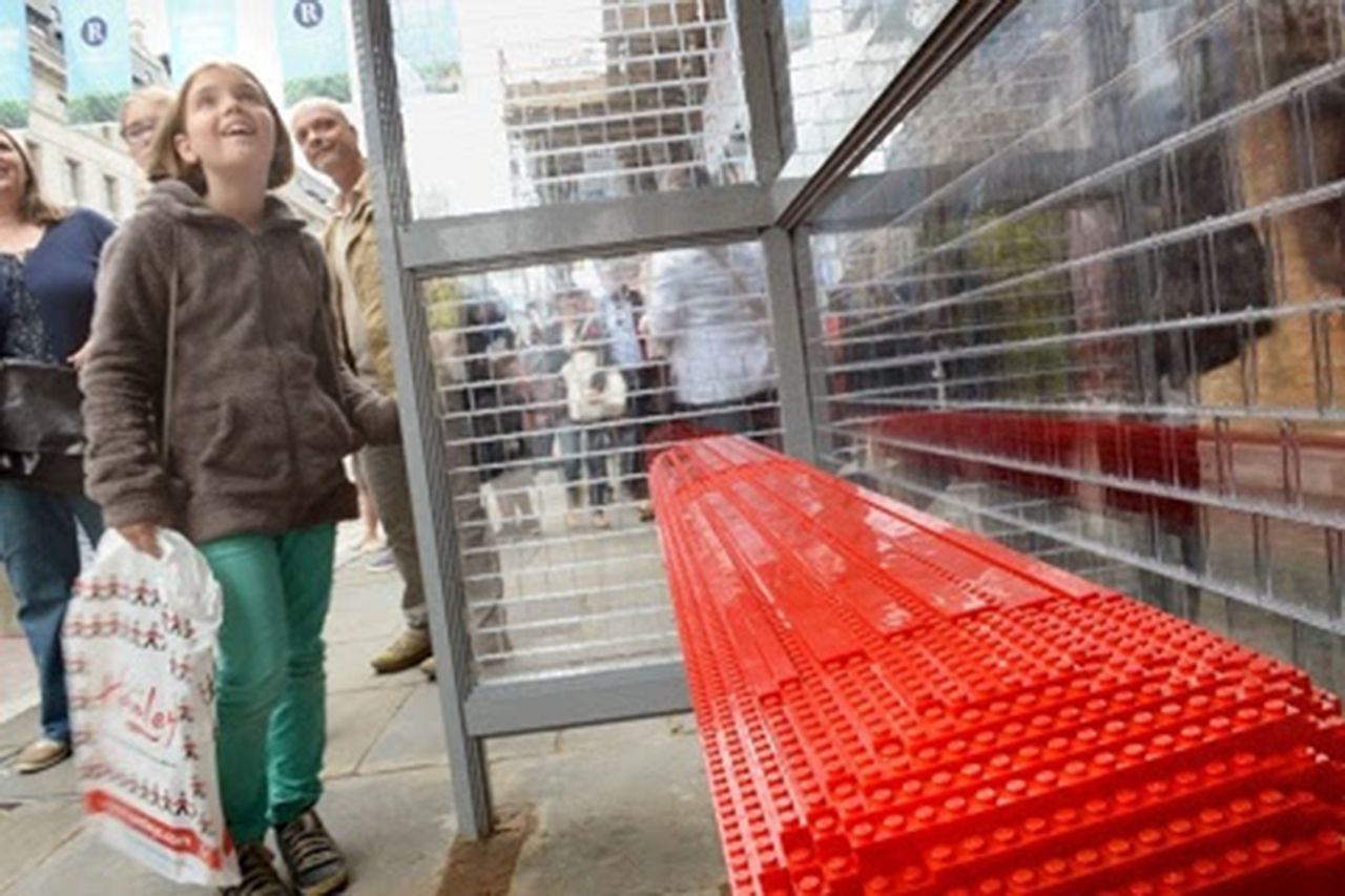 lego bus stop appears in london replacing the real thing image 1