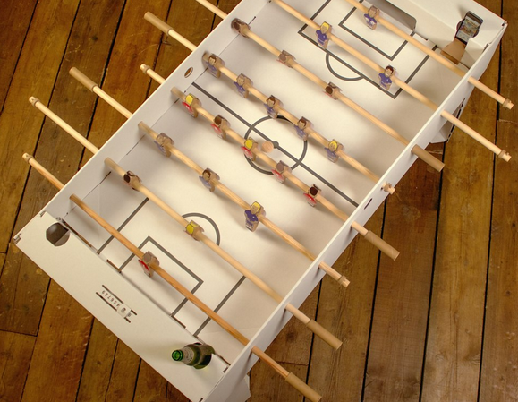 is this the coolest thing ever a flatpack foosball table made of cardboard image 1