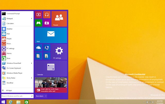 leaked windows 9 threshold build shows the start menu is back image 1