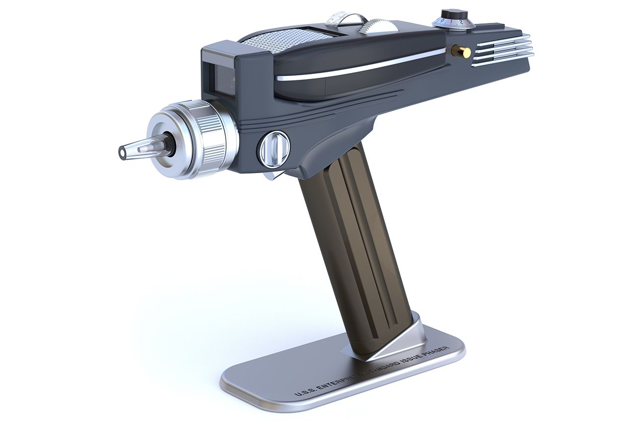 star trek fans rejoice now you can shoot your tv with the star trek phaser universal remote control image 1