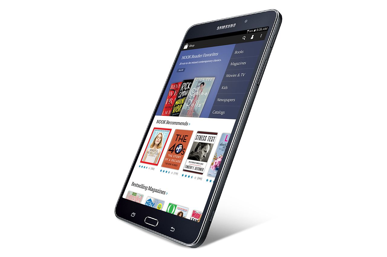 samsung galaxy tab 4 nook ebook reader edition tablet now on sale in us image 1