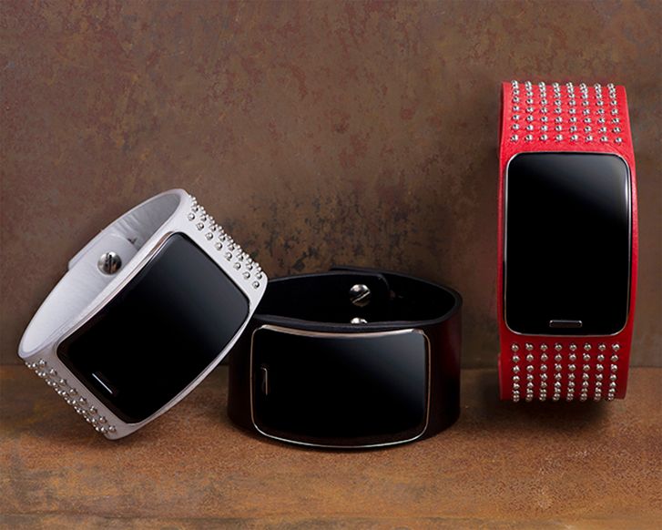 diesel black gold bands for samsung gear s make it look even more like a dog collar image 1