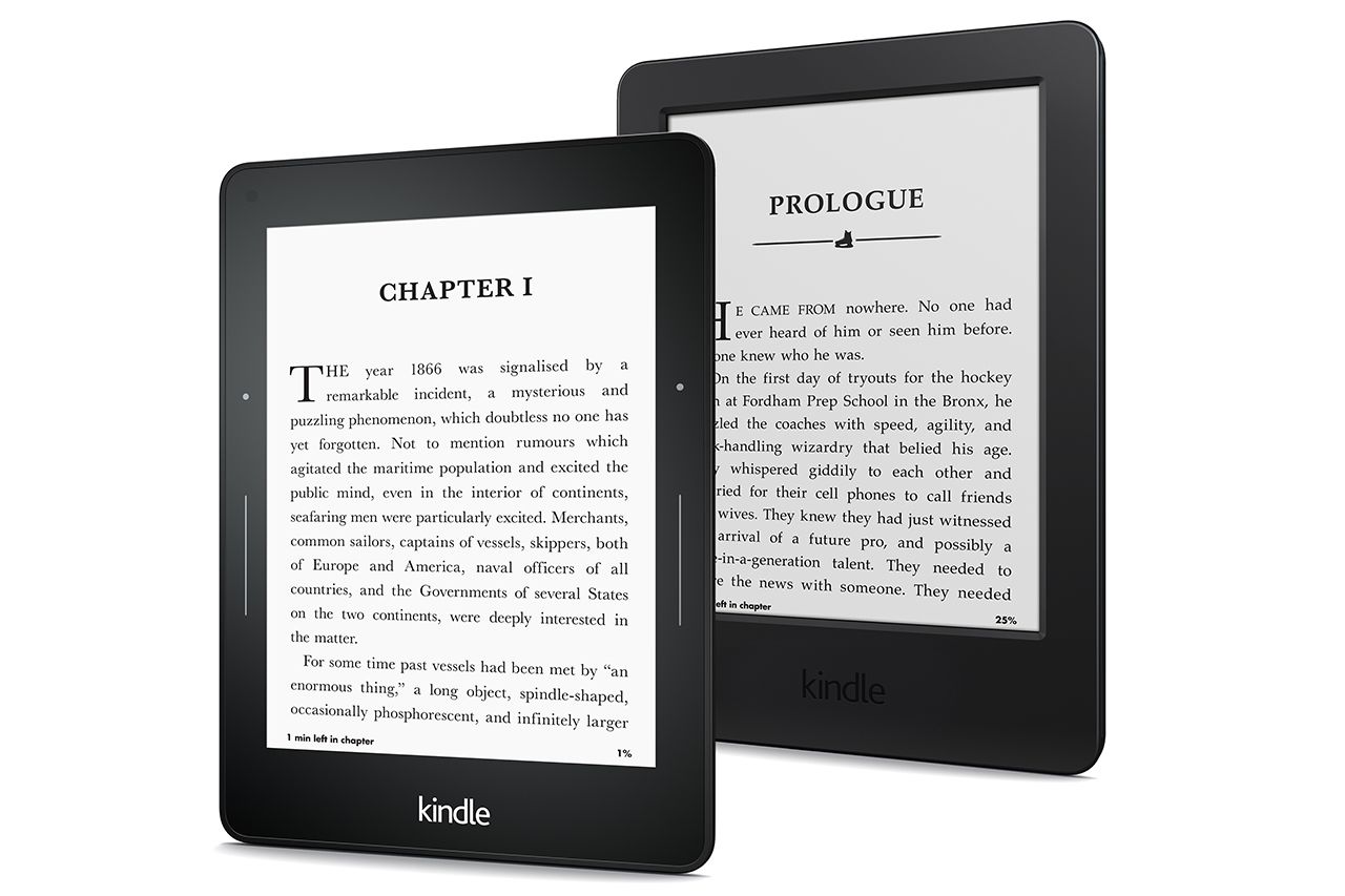 amazon kindle voyage official top of the line ebook reader with next gen paperwhite display image 1