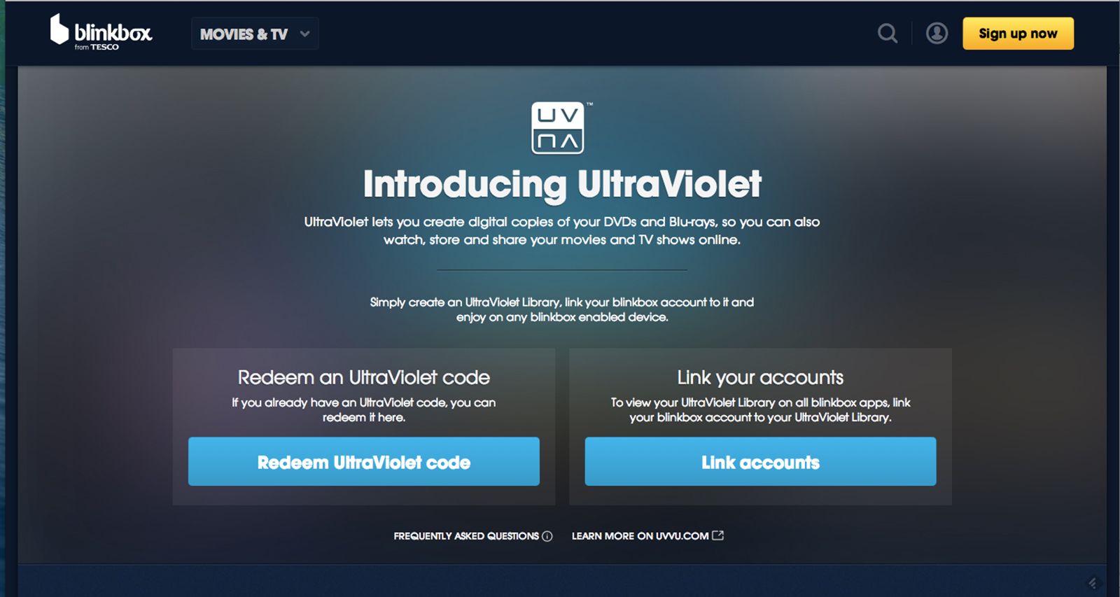 buy a movie or tv show and your digital ultraviolet copy can be stored on tesco blinkbox to watch anywhere image 1